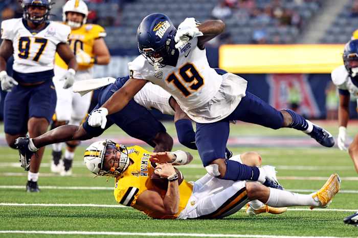 The Las Vegas Raiders could consider Toledo linebacker Dallas Gant in the 2024 NFL Draft.